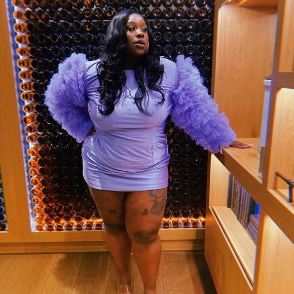 Tulle Sleeve Dress - Picture 3 of 7